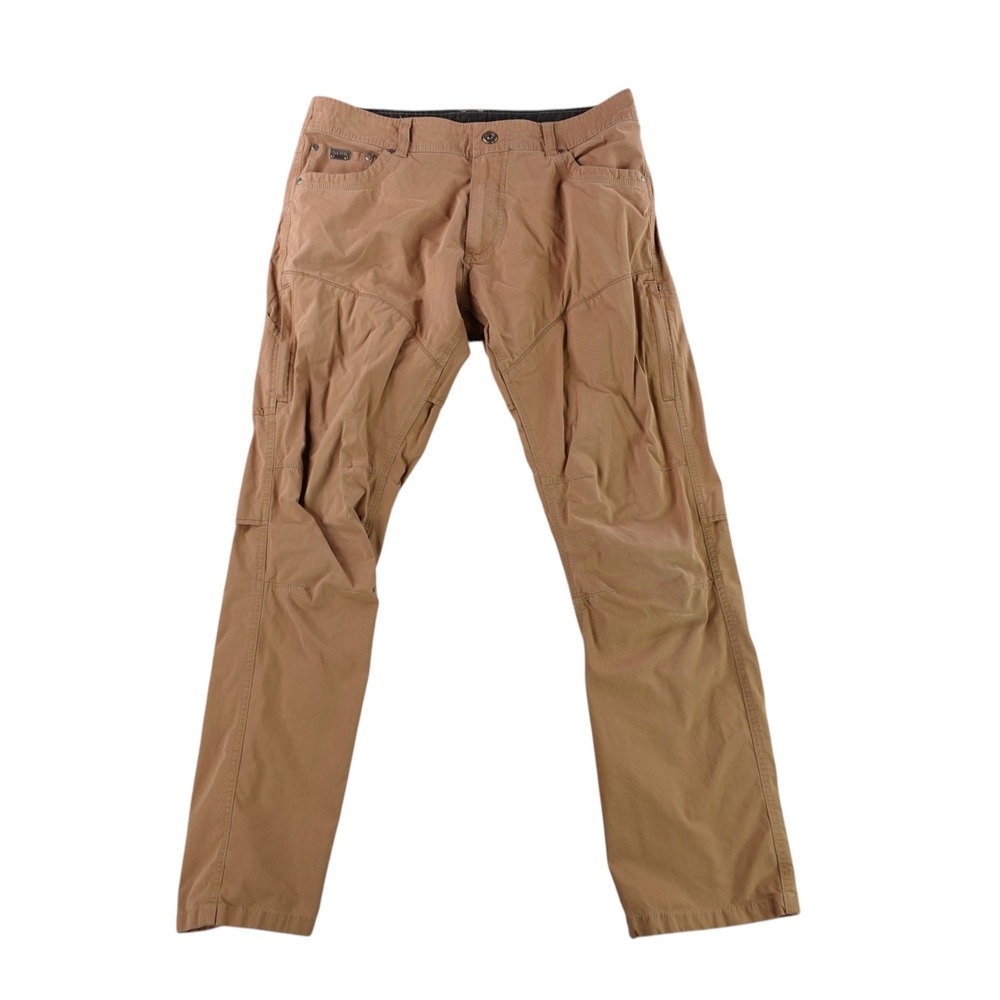 KUHL Rydr Pants Men 34x32 Brown Vented Knee Crotch Hiking Outdoor 5098